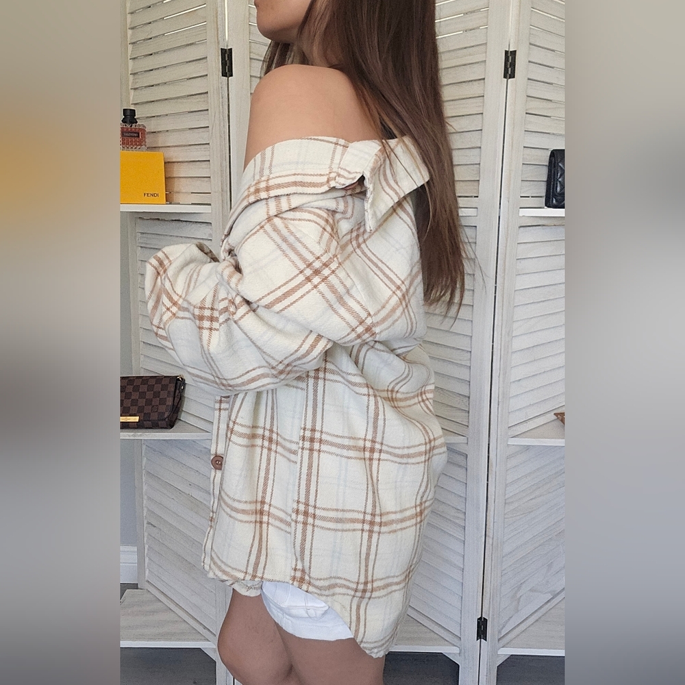 Plaid oversized cardigan